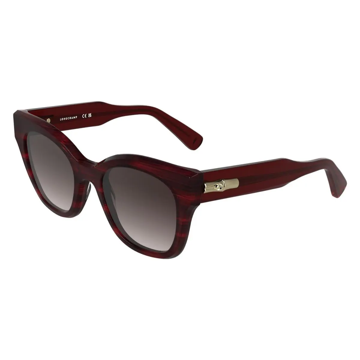 Longchamp LO 791 S Striped Burgundy 614 Size 51 Sunglasses