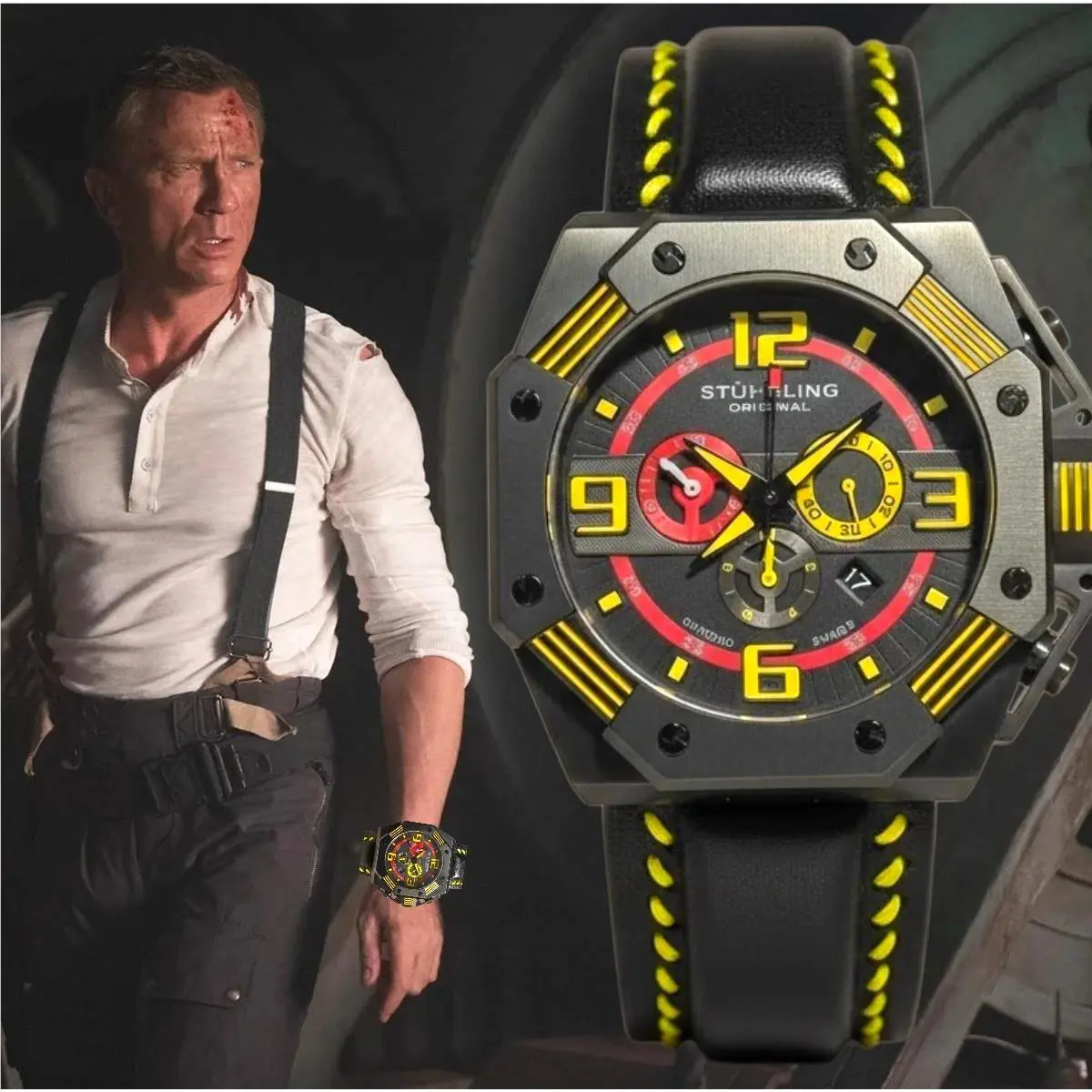 Stuhrling Muscular 50MM Quartz Men`s Chronograph