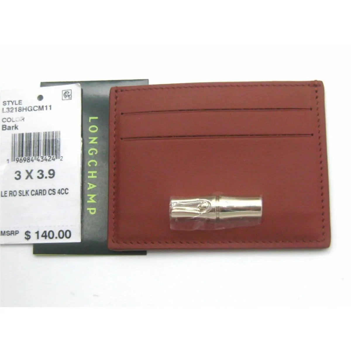 Longchamp Le Roseau Leather Card Case in Bark Brown From Nordstrom