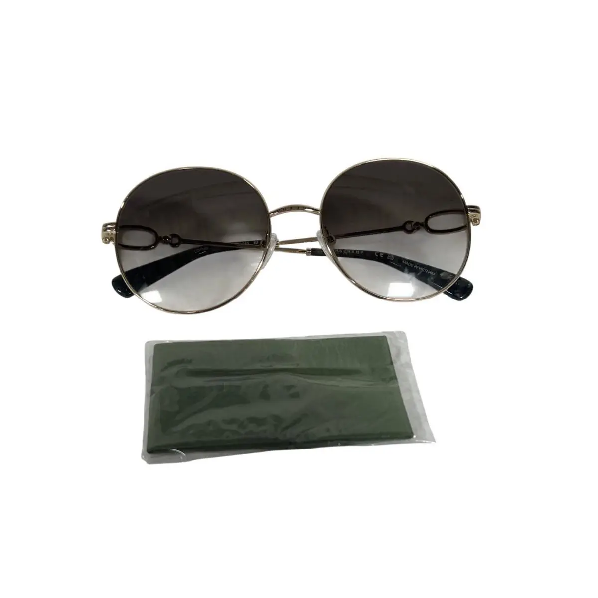 Longchamp Womens Round Sunglasses LO188S-708-57 Gold Frame Gradient Lens 57mm