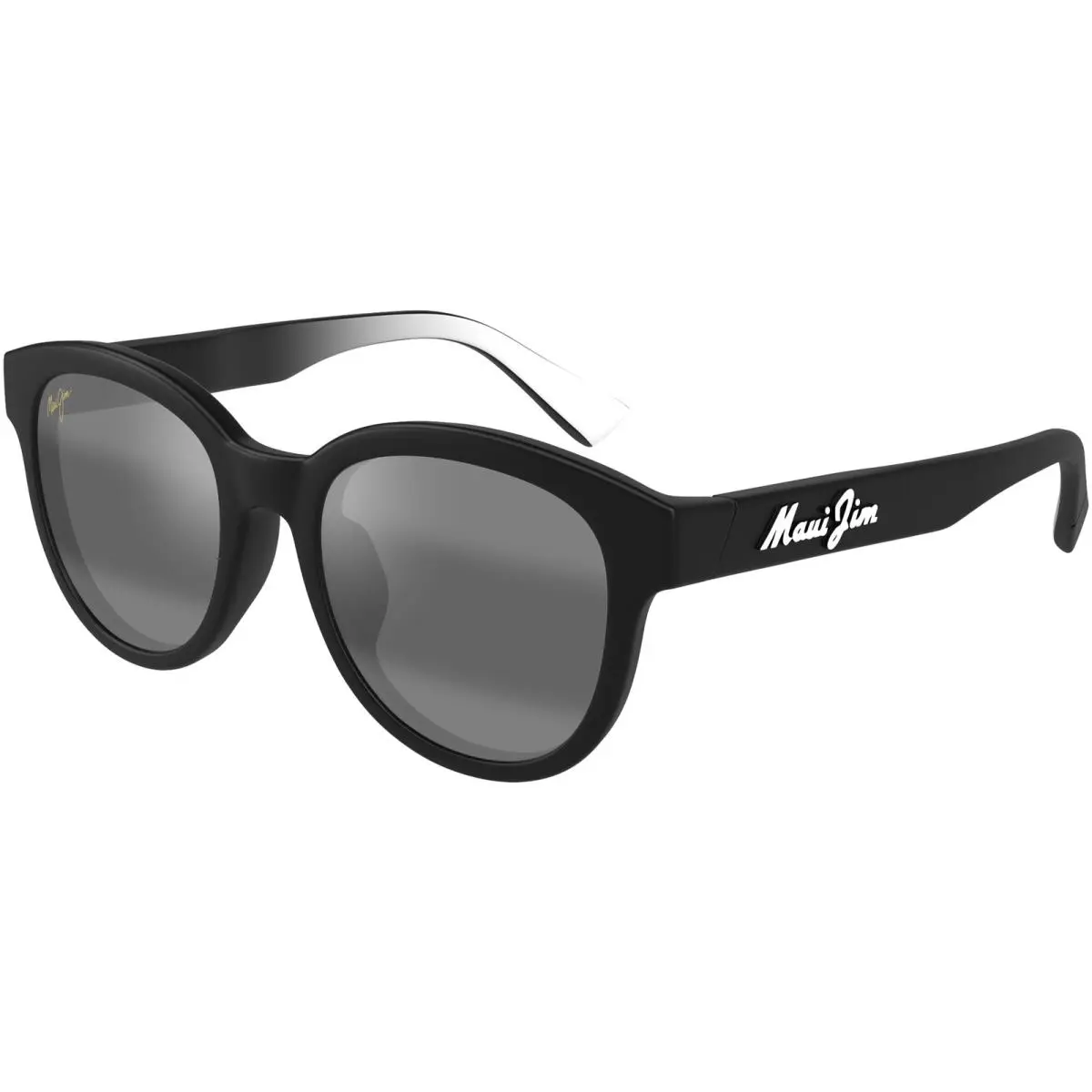 Ihupani Polarized Round Sunglasses w/ Mirror Lens - Ihupani - Japan Matte Black/Neutral Grey (02) by Maui Jim