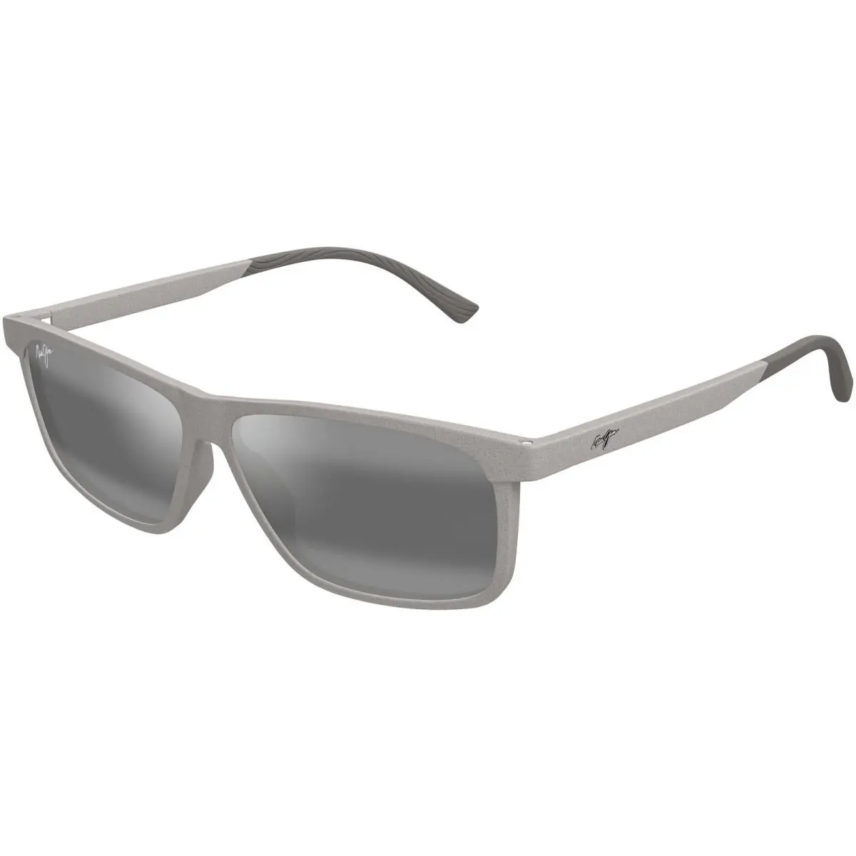 Pulama Polarized Rectangle Sunglasses w/ Glass Lens - Made in Italy Matte Grey/Neutral Grey (14A) by Maui Jim
