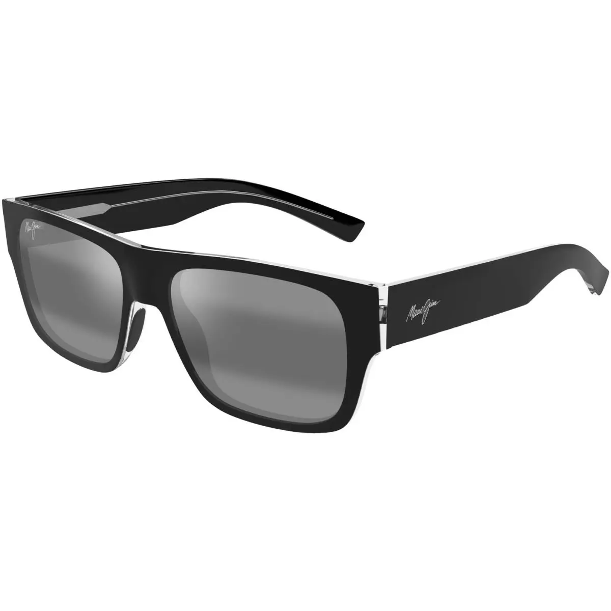 Keahi Polarized Square Sunglasses w/ Glass Lens - Keahi - Made In Italy Black Gloss/Neutral Grey (02) by Maui Jim
