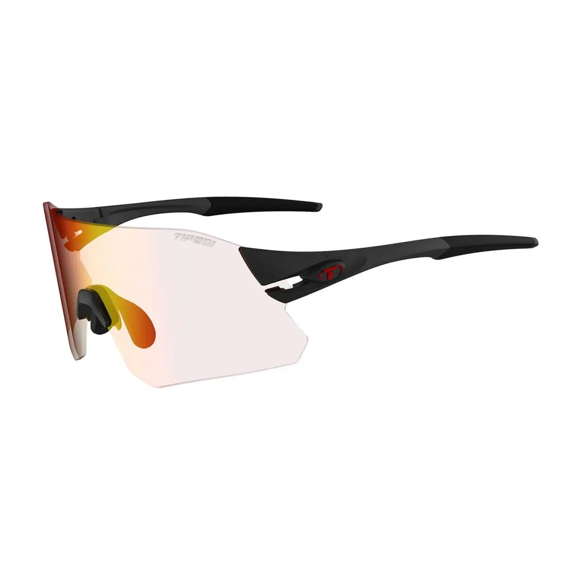 Tifosi Optics Rail Sunglasses Matte Black Clarion Red Fototec