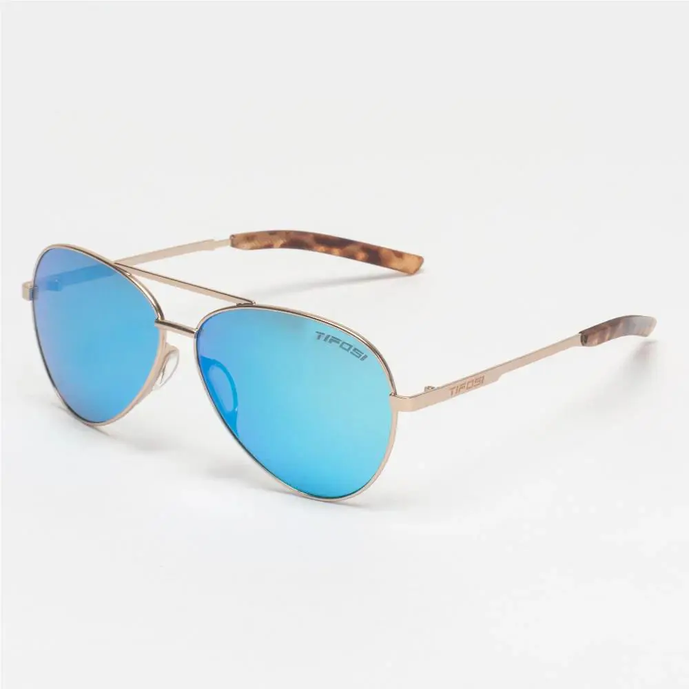Tifosi R1704 Women`s Shwae Golf Aviator Sunglasses Gold/blue Mirror 58 mm