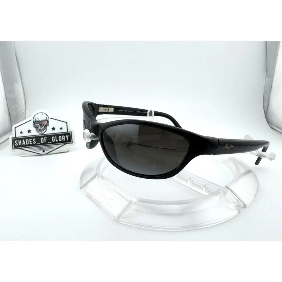 Maui Jim Wavemaker MJ 109-02 Gloss Black Neutral Grey Polarized Sunglasses