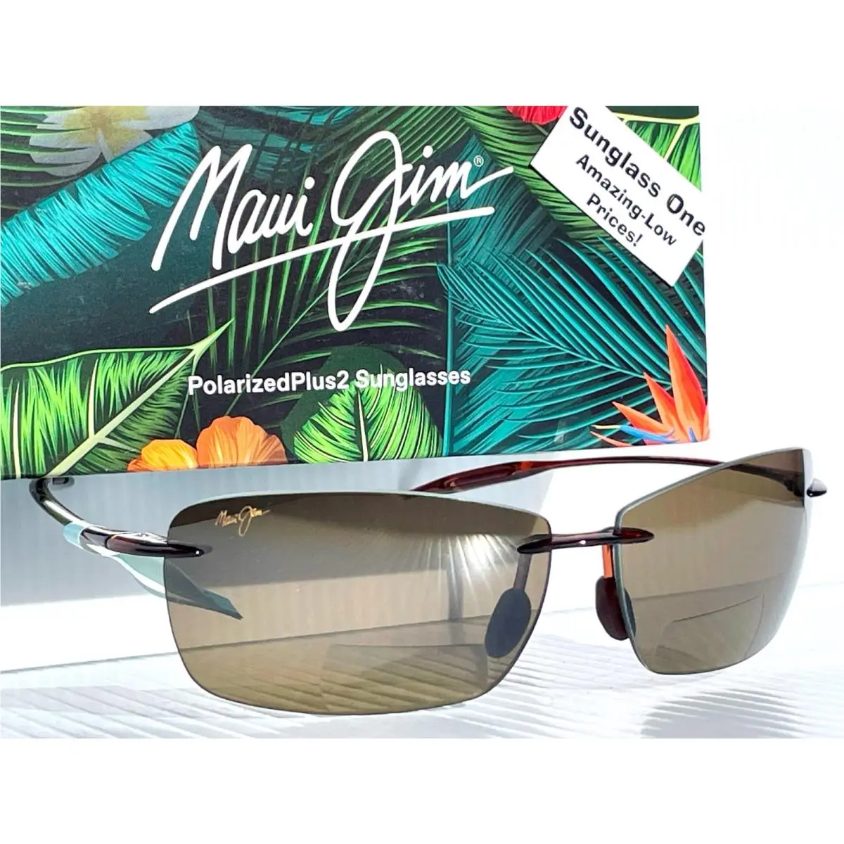 Maui Jim Lighthouse Rootbeer Polarized Bronze +2.5 Readers Sunglass H423-2625