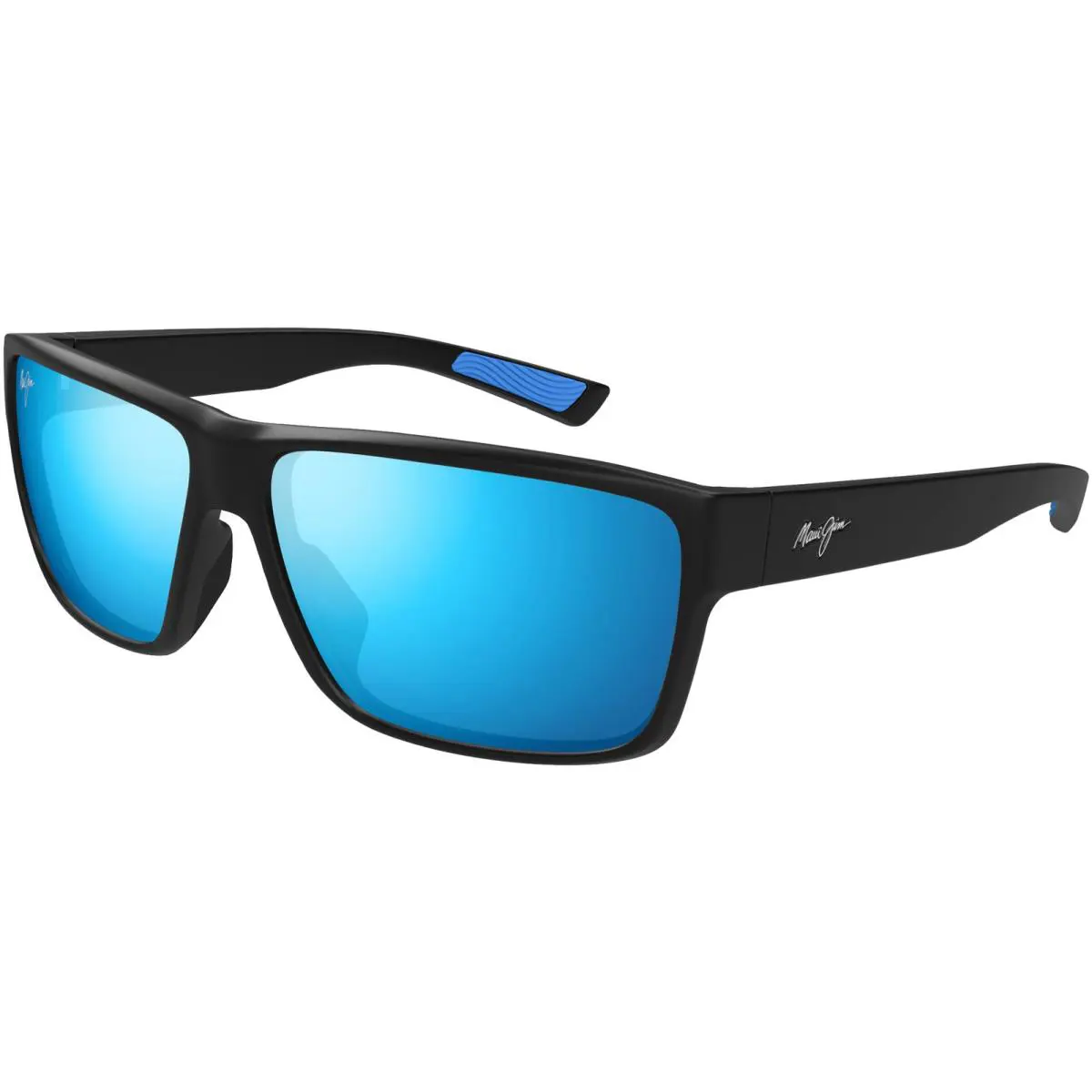 Maui Jim Uila Polarized Matte Black Square Sunglasses w/ Glass Lens - B662 02