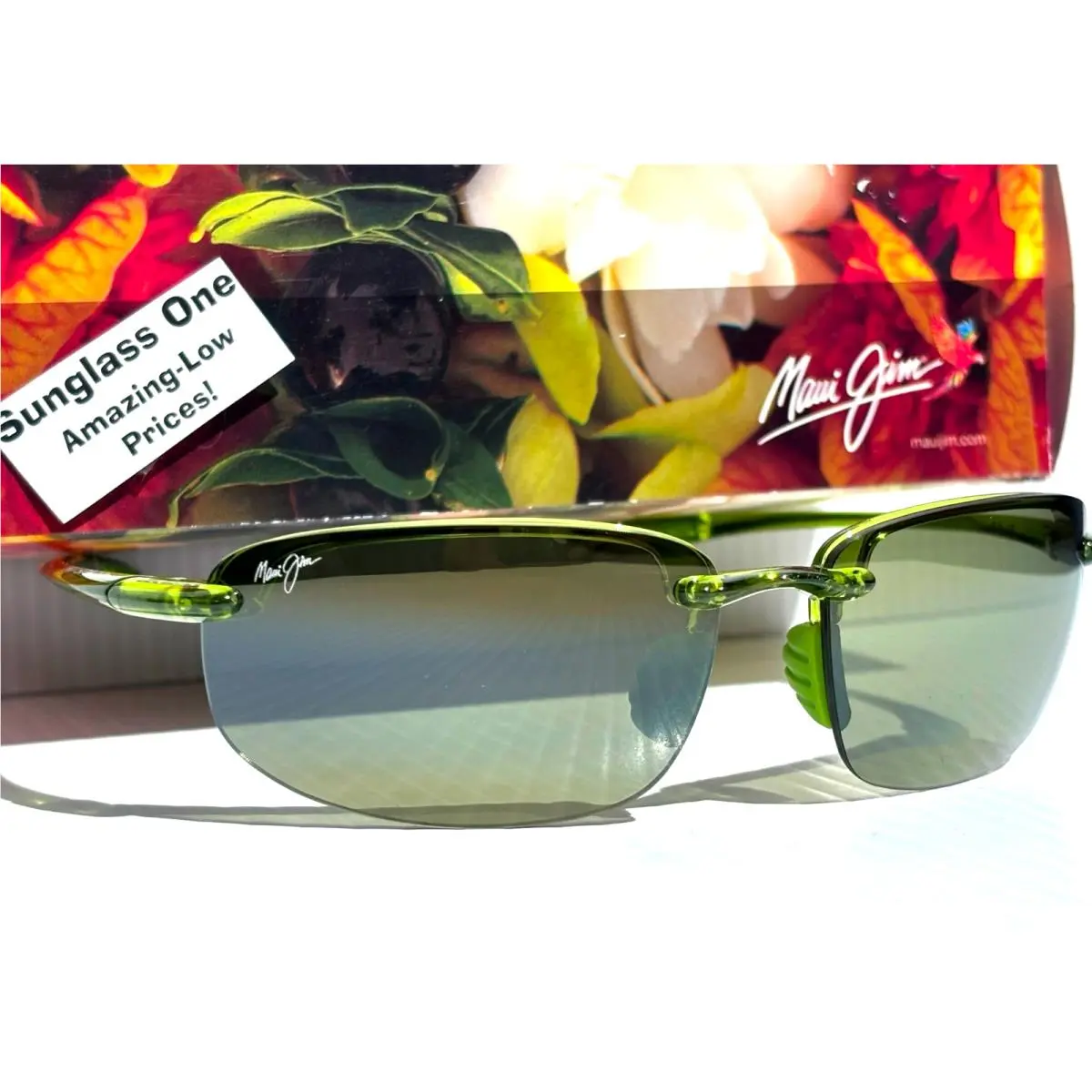 Hookipa Translucent Green Polarized HT Green Lens Sunglass HT407-15 by Maui Jim