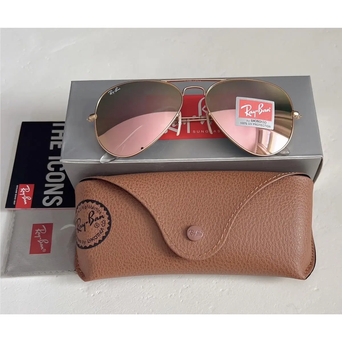 Rayban RB3025 Ray Ban Women Sunglasses Aviator Flash Pink Lens 58mm by Ray-Ban