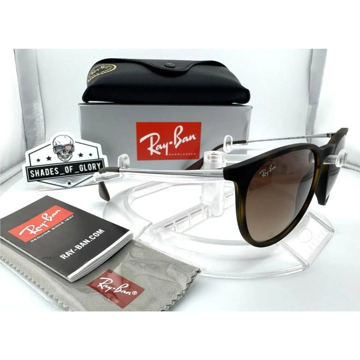 Ray-ban Erika RB4171 865/13 Rubber Havana Dark Brown Gradient Sunglasses 54MM