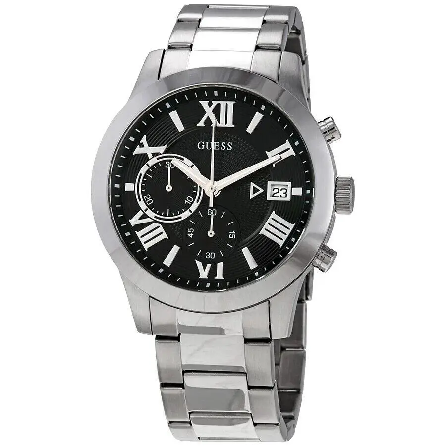 Guess Men`s Classic Chronograph Black Dial Watch - W0668G3