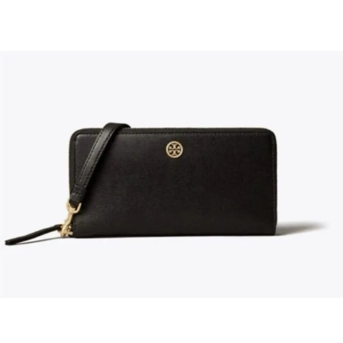 Tory Burch Robinson Zip Continental Leather Wallet 84066 Black