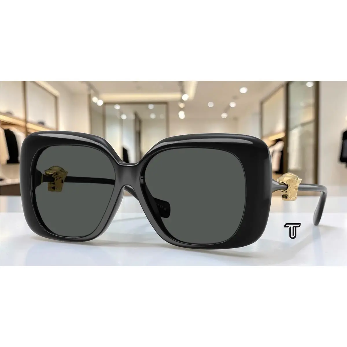 Versace VE4499U GB1 87 Black Dark Grey 57 mm Women`s Sunglasses