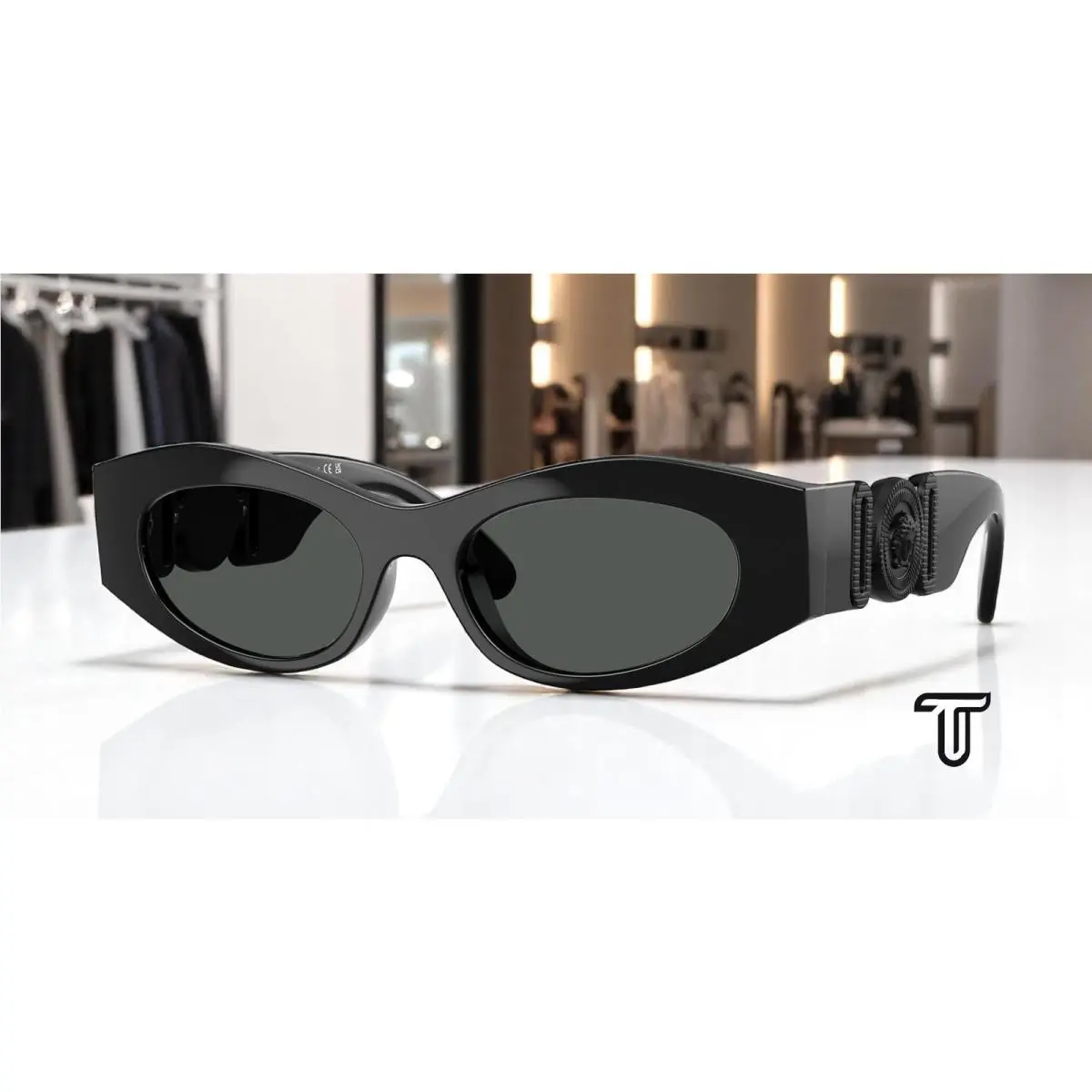 VE4480U 536087 Black Dark Grey 51 mm Women`s Sunglasses by Versace