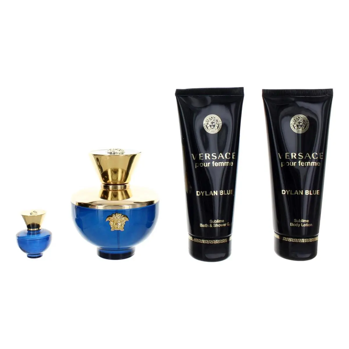Versace Pour Femme Dylan Blue by Versace 4 Piece Gift Set For Women
