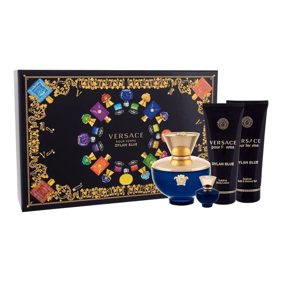 Dylan Blue Pour Femme By Versace Edp 4 Pcs Women Gift Set