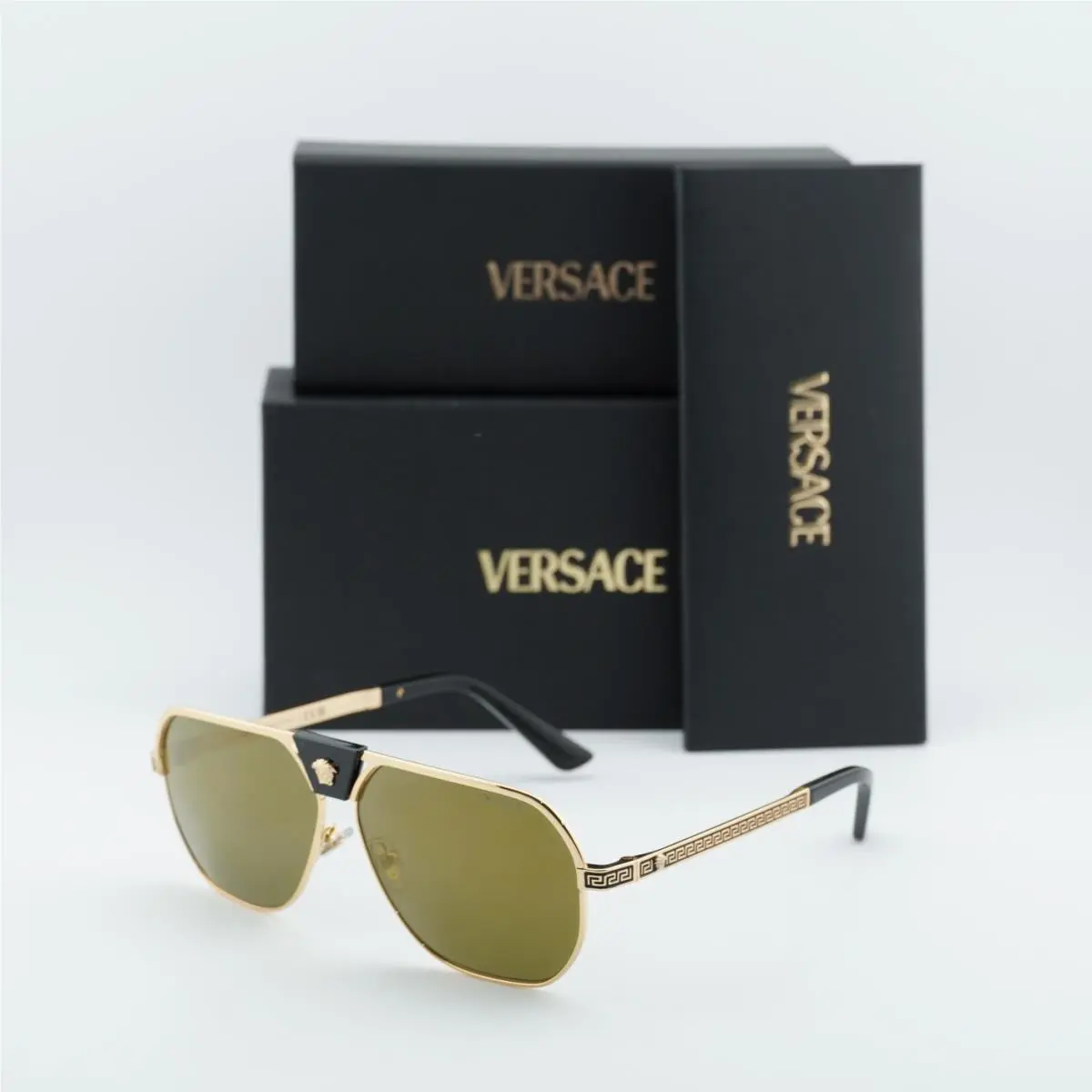 Versace VE2294 10025A Gold/brown with Gold Mirror 61-12-145 Sunglasses