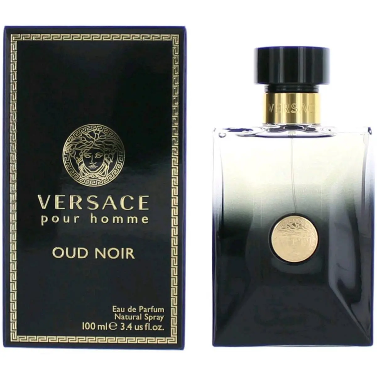 Versace Men`s Eau De Parfum Spray Pour Homme Oud Noir Charm and Sophisticated