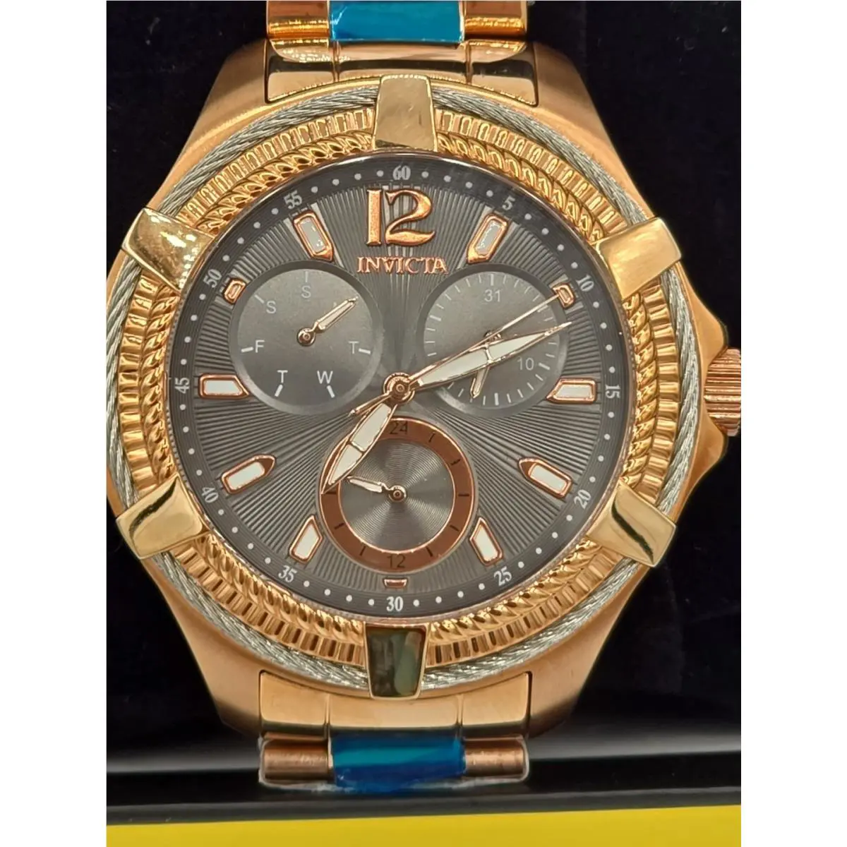 Invicta Womens Watch 30897 Bolt Quartz Silver Rose Gold Stainless Steel 41mm