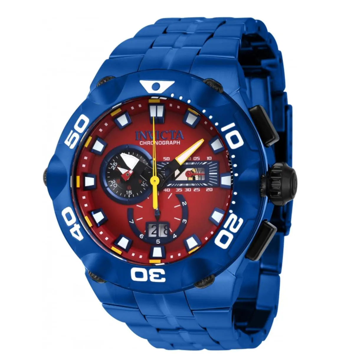 Invicta Subaqua Nova Ridge Men`s 49mm Swiss Chronograph Blue Red Watch 41724