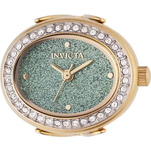 Invicta Women`s 49602 Mini Quartz 2 Hand Green Dial Ring Watch