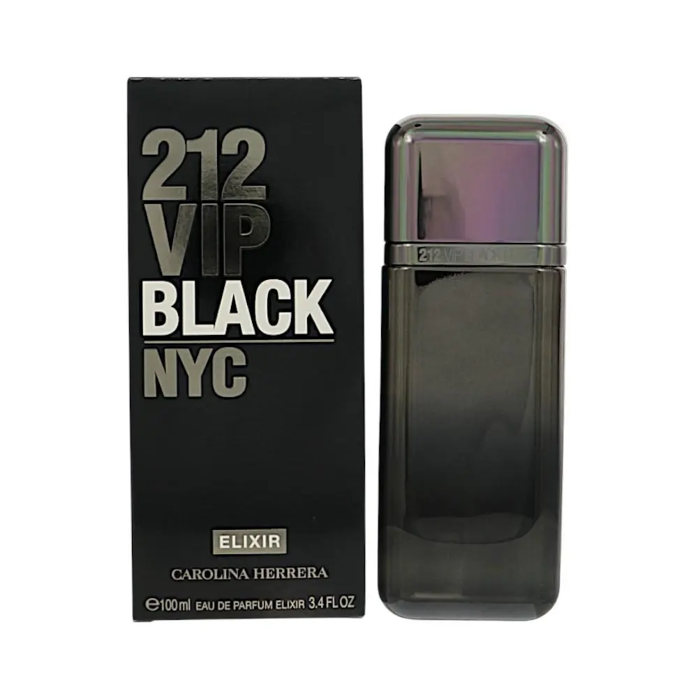 212 Vip Black Elixir by Carolina Herrera Box For Men 3.4 Oz Eau De Parfum Spray