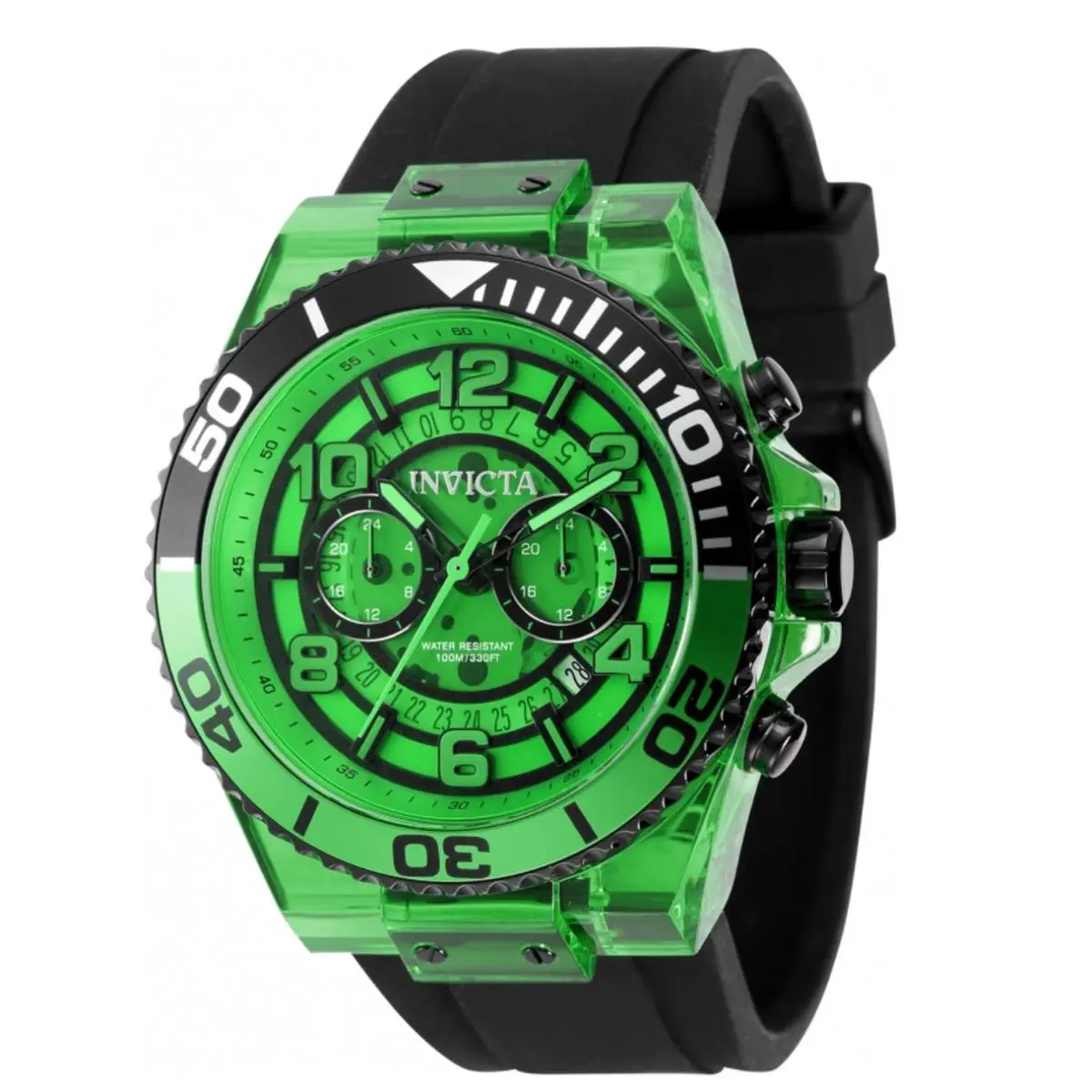 Invicta Speedway Neon Reactor Anatomic Dual Time Gmt Men`s 48mm Watch 44380