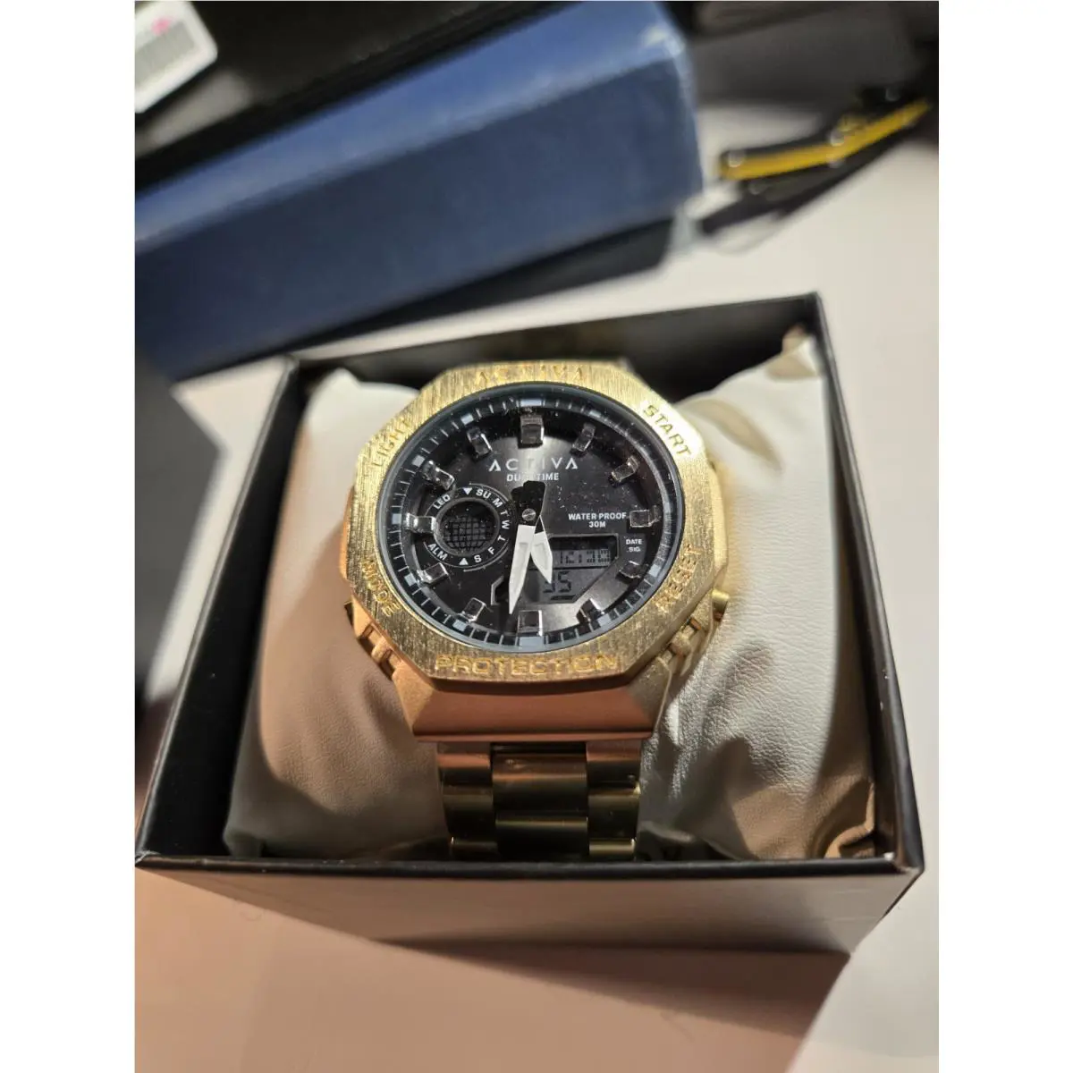 Activa x Invicta Digital Gold Unisex Watch 45.5mm – Model ACWM423-007 –