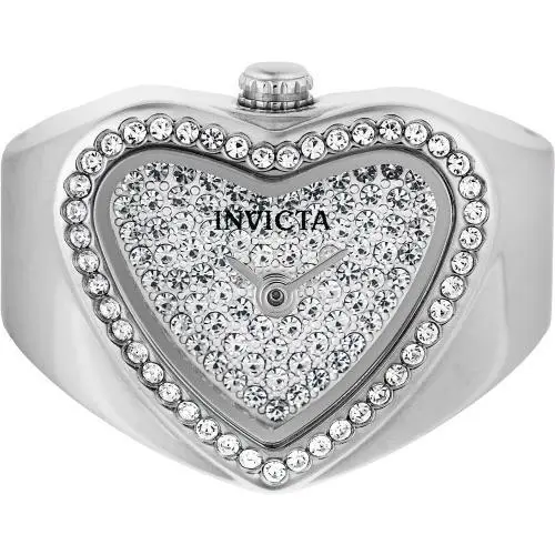 Invicta Women`s 49578 Mini Quartz 2 Hand Silver White Dial Ring Watch