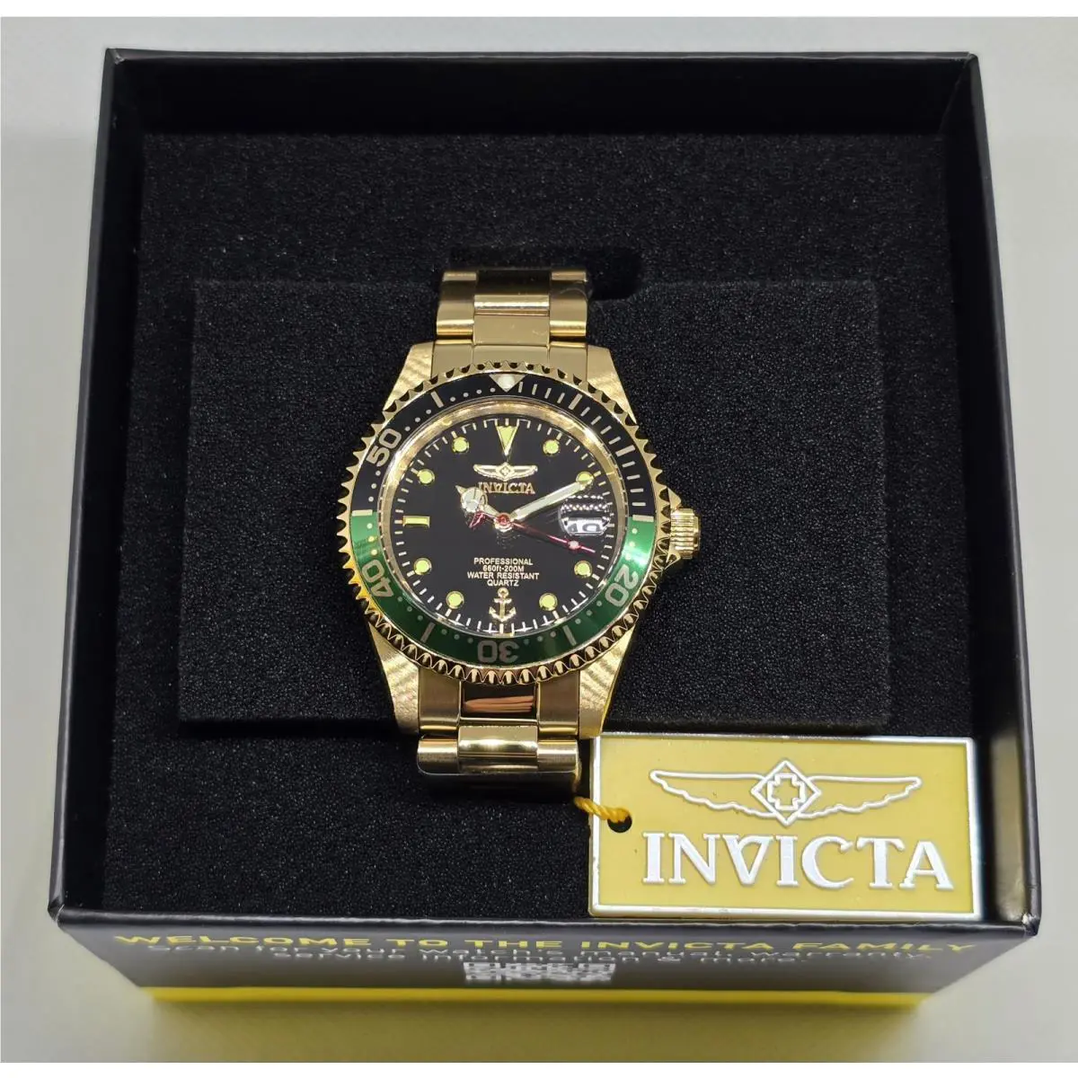Invicta Men`s 37.5mm Stainless Steel Gold Black 50142 PC32A Quartz