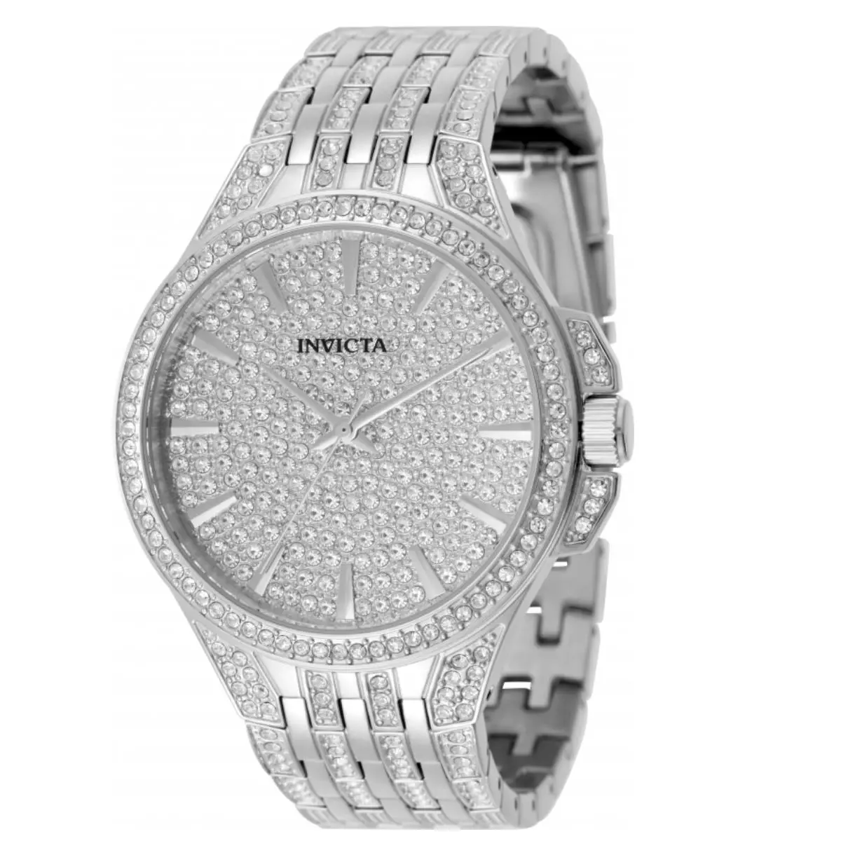Invicta Luxury Pave Crystal Iced Men`s 43mm 424 Crystals Quartz Watch 50299