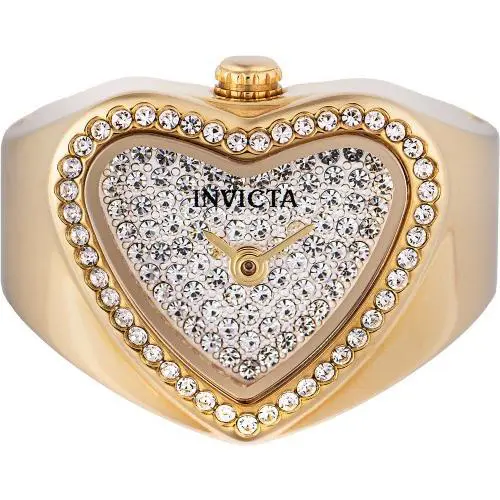 Invicta Women`s 49577 Mini Quartz 2 Hand Silver White Dial Ring Watch