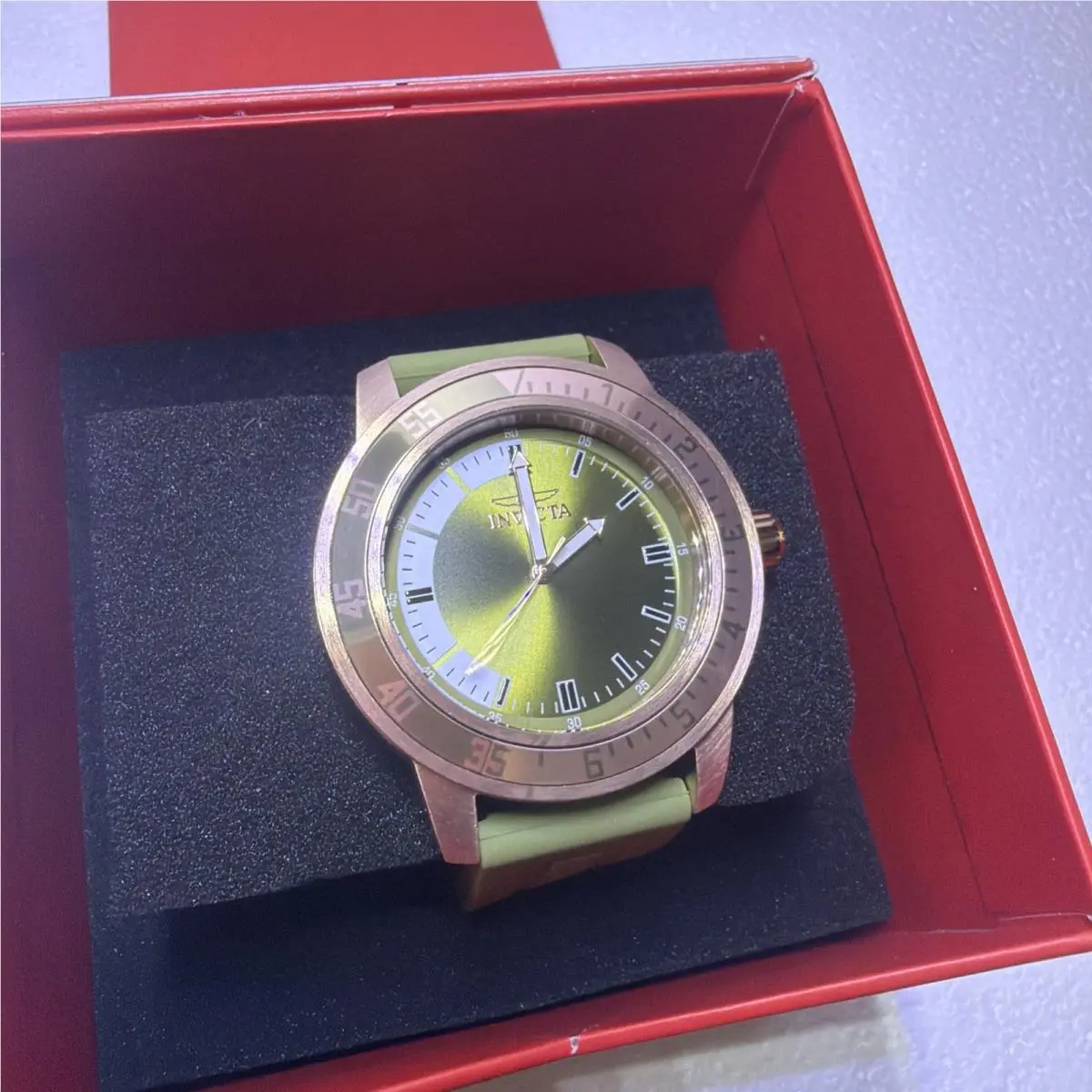 Invicta Specialty Olive Green / Rose Gold Men`s Watch 45mm 35685