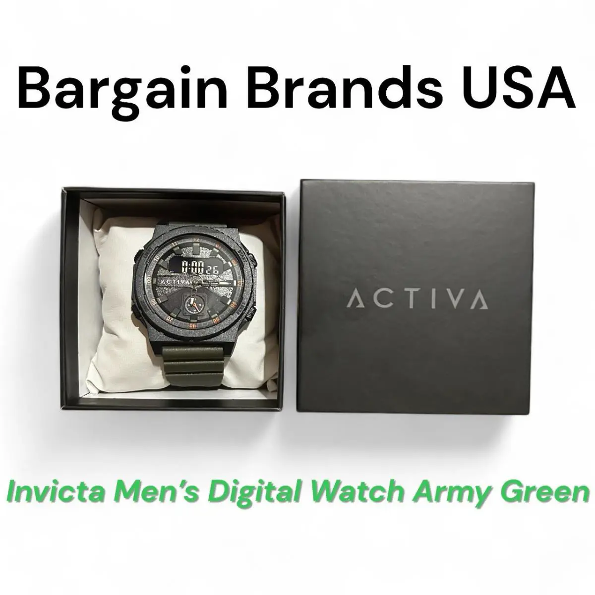 Activa X Invicta Men`s Digital Watch - 47mm Army Green ACW2355-001 99.00 - Dial: Green