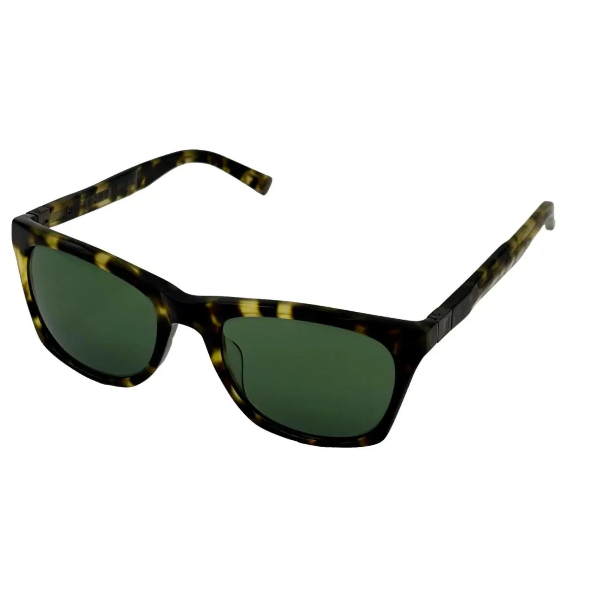 John Varvatos Mens Olive Tortoise Plastic Sqaure Sunglass Green Lens V515