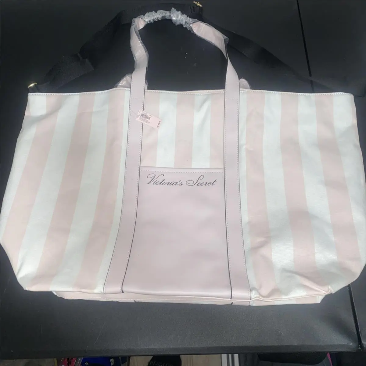 Victoria`s Secret The Victoria Carry- All Large Tote Bag Iconic Stripe