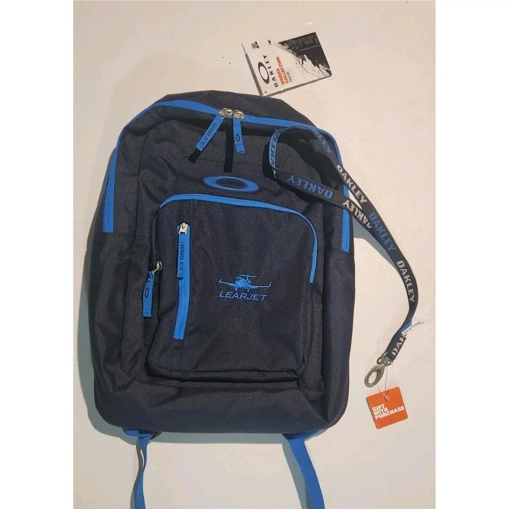 Backpack Learjet Aviation Pilot Travel Bag Jet Logo Rare by Oakley