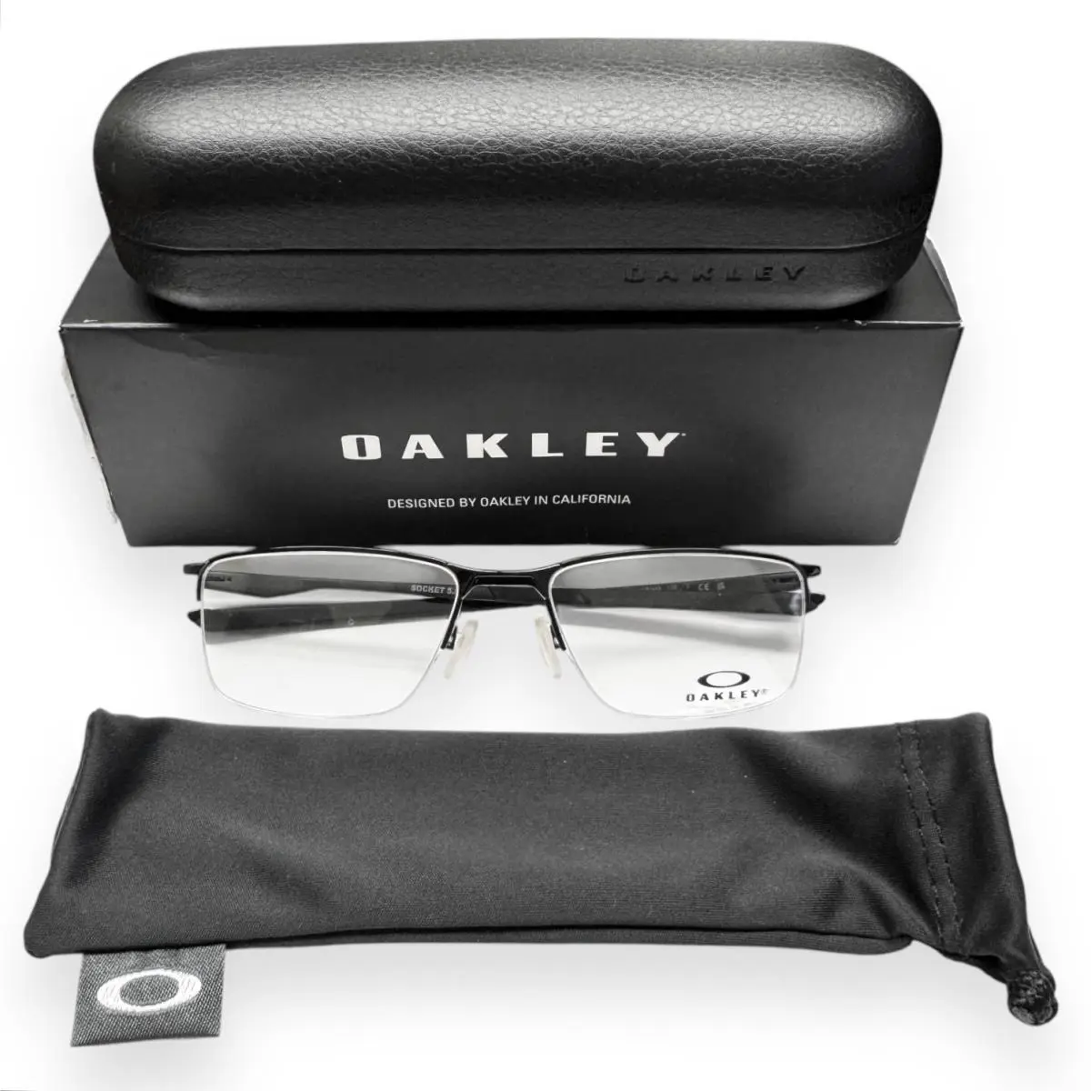 OX 3218-0154 Socket 5.5 Eyeglasses Glasses Polished Black 54mm W/case by Oakley