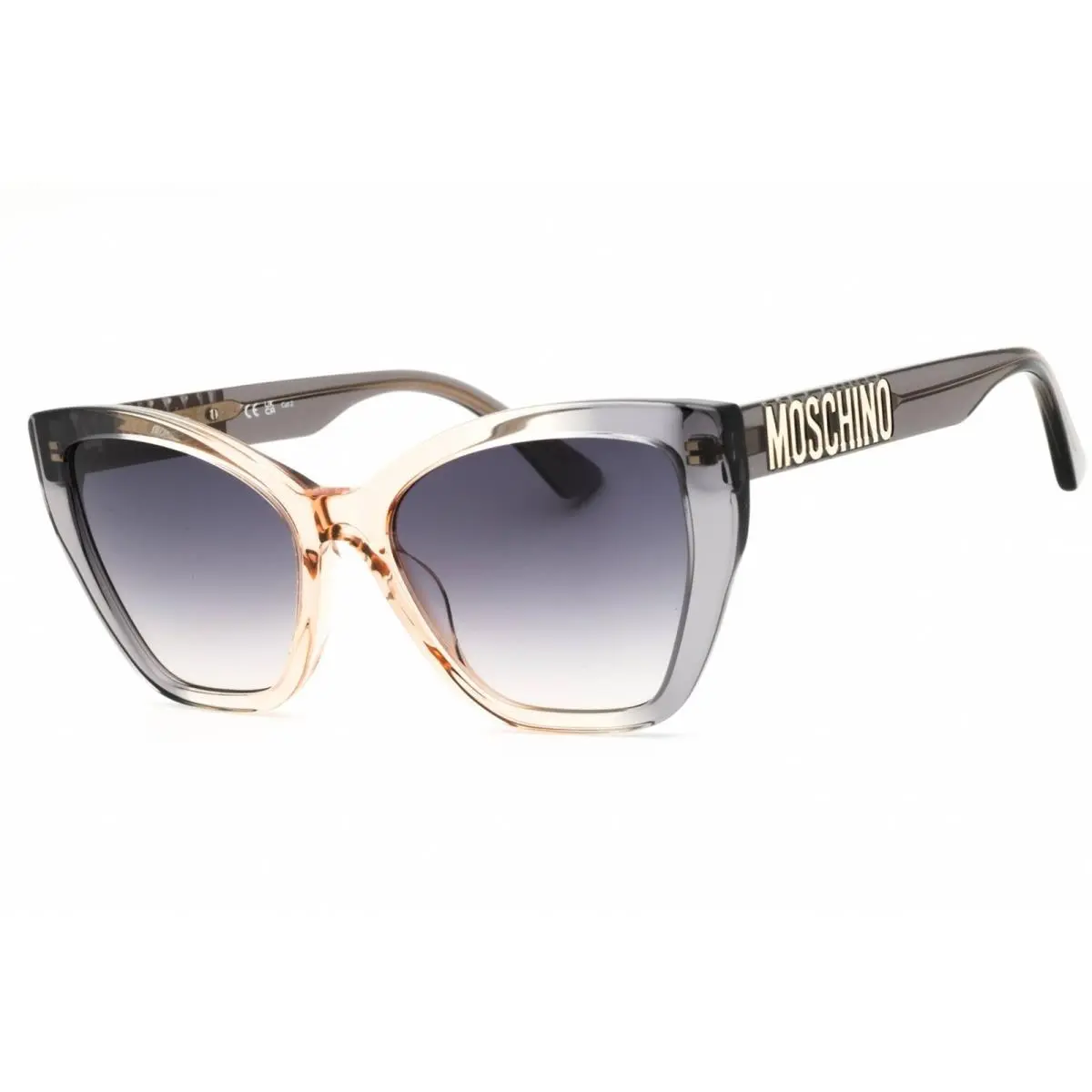 Moschino Women`s Sunglasses Grey Ochre Plastic Full Rim Frame MOS155/S 0MQE 9O