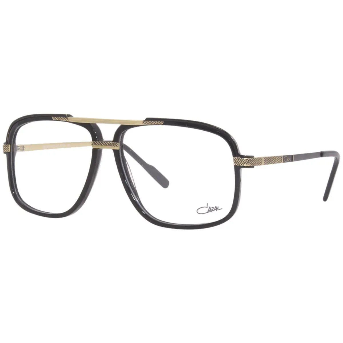 Cazal 6027 001 Titanium Eyeglasses Frame Men`s Black/gold Full Rim 60mm