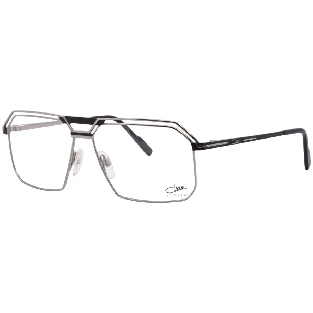Cazal 7096 002 Titanium Eyeglasses Men`s Black/silver Full Rim Square Shape 59mm