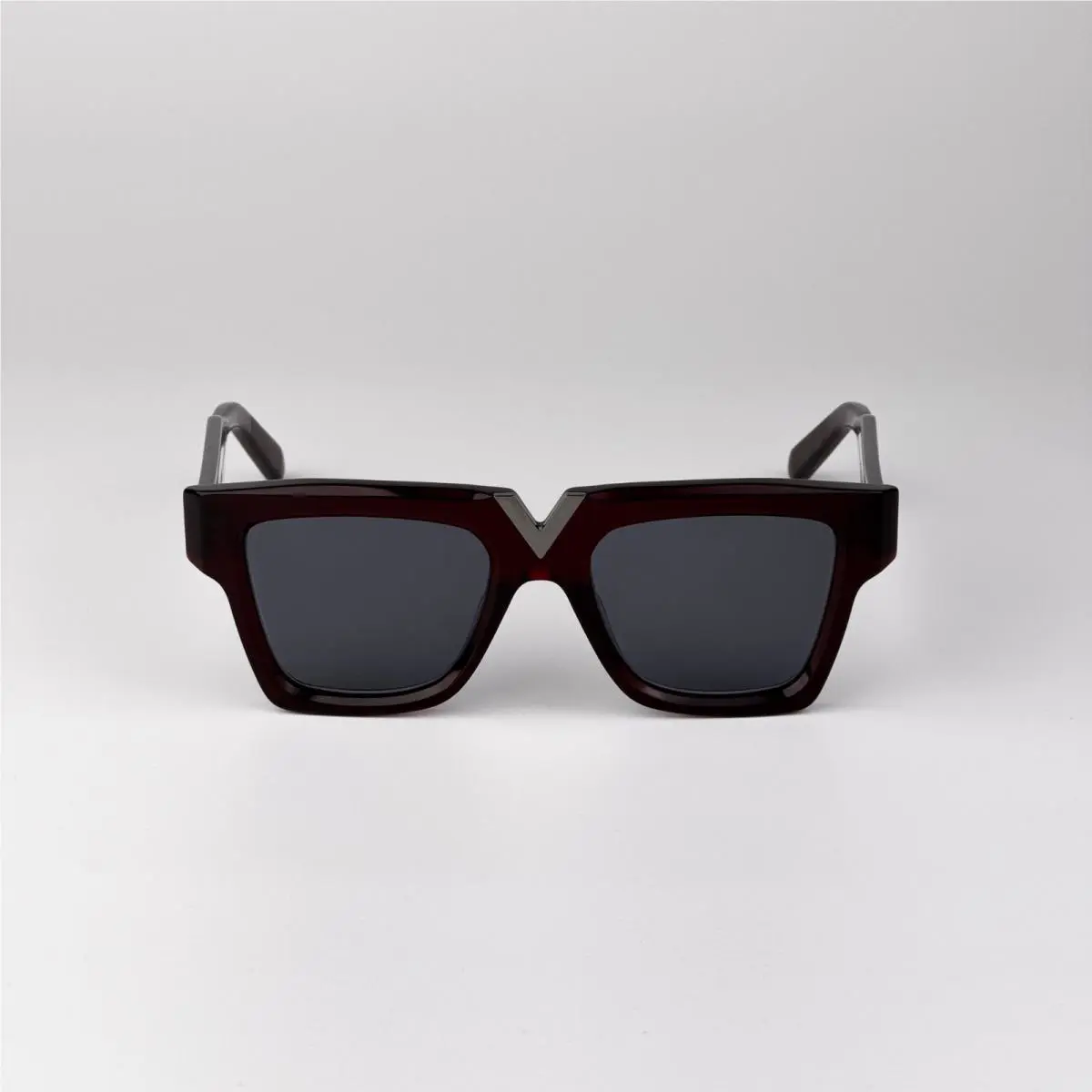 Valentino Men Sunglasses Burgundy Grey Square V-gold I VLS-162 C