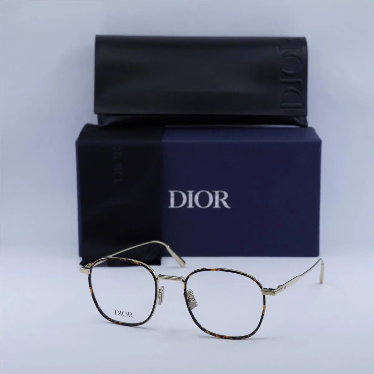 blacksuito S2U B500 Shiny Gold/havana 50mm Eyeglasses by Dior
