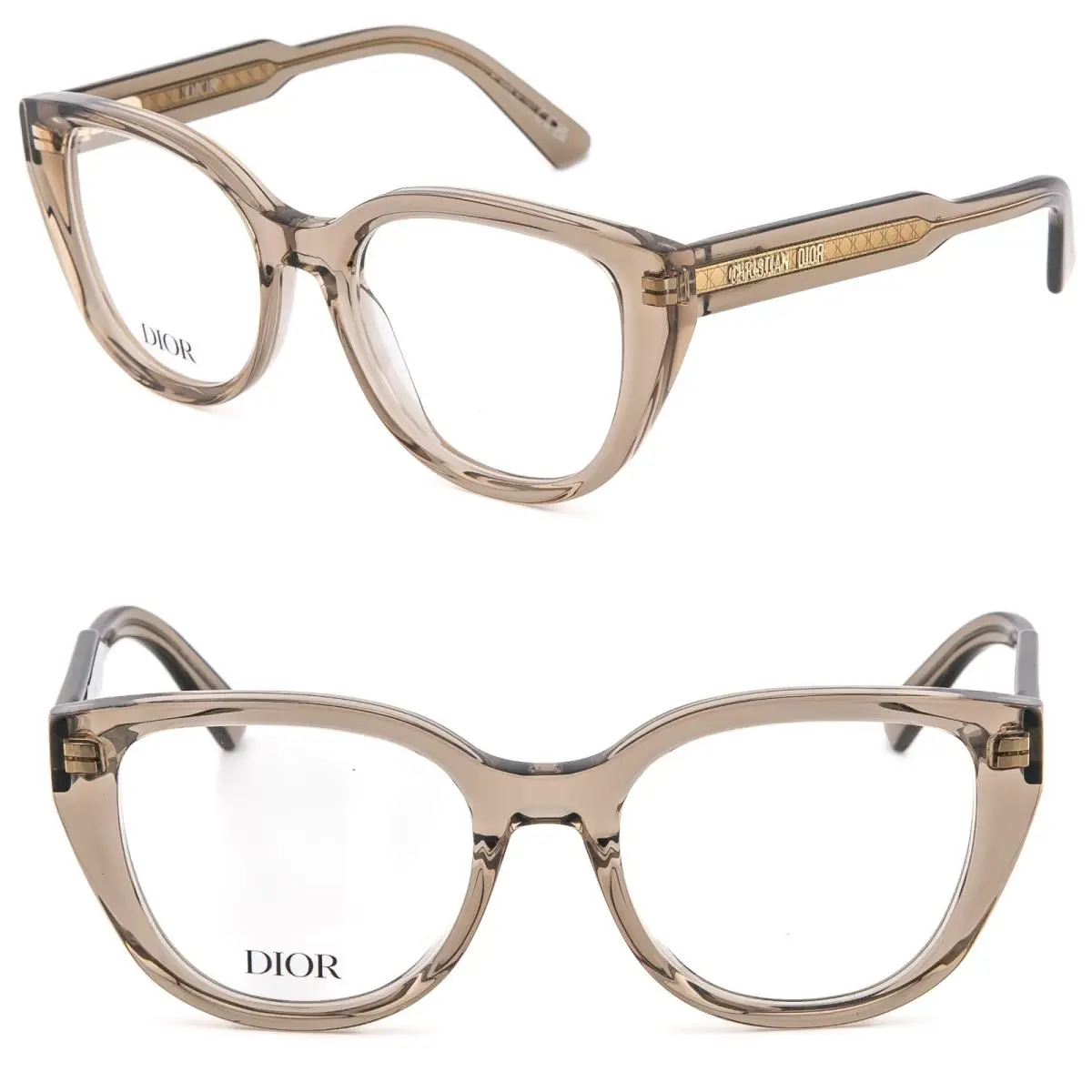 Christian Dior Prismeo B1I Crystal Brown Cannage Eyeglasses CD50107I Prisme