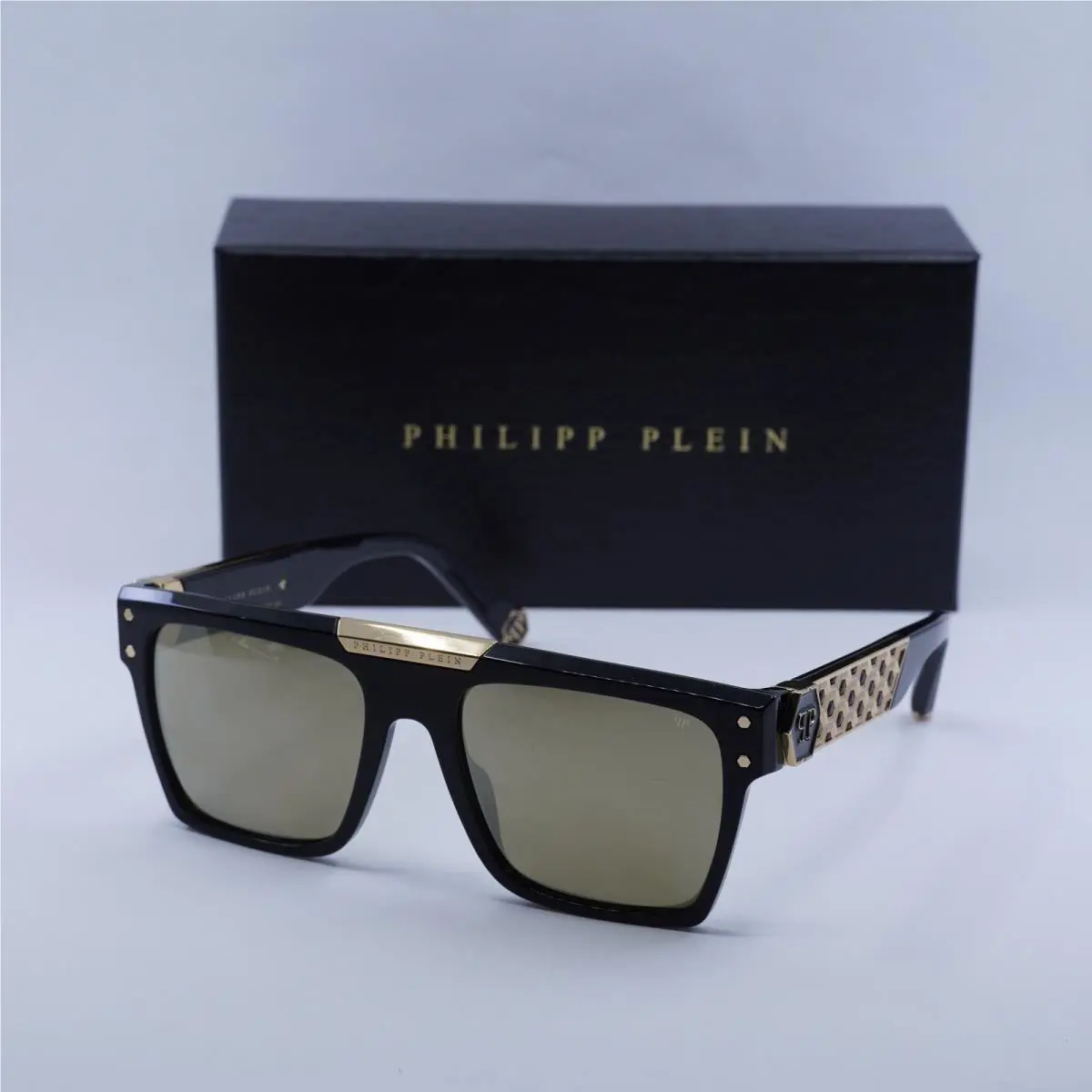 Philipp Plein SPP080 700G Black/gold Mirror 55-18-145 Sunglasses