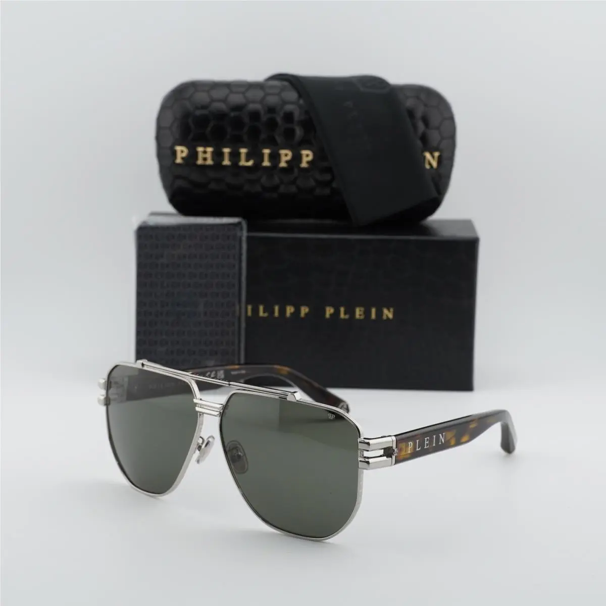 Philipp Plein SPP185 0K07 Palladium/green 65-11-145 Sunglasses
