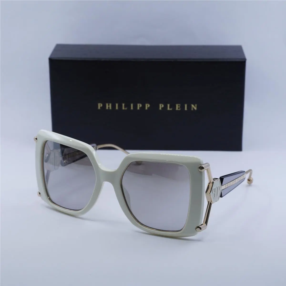 Philipp Plein SPP121S 3GFX Ivory/gold/grey Silver Mirror 56-21-120