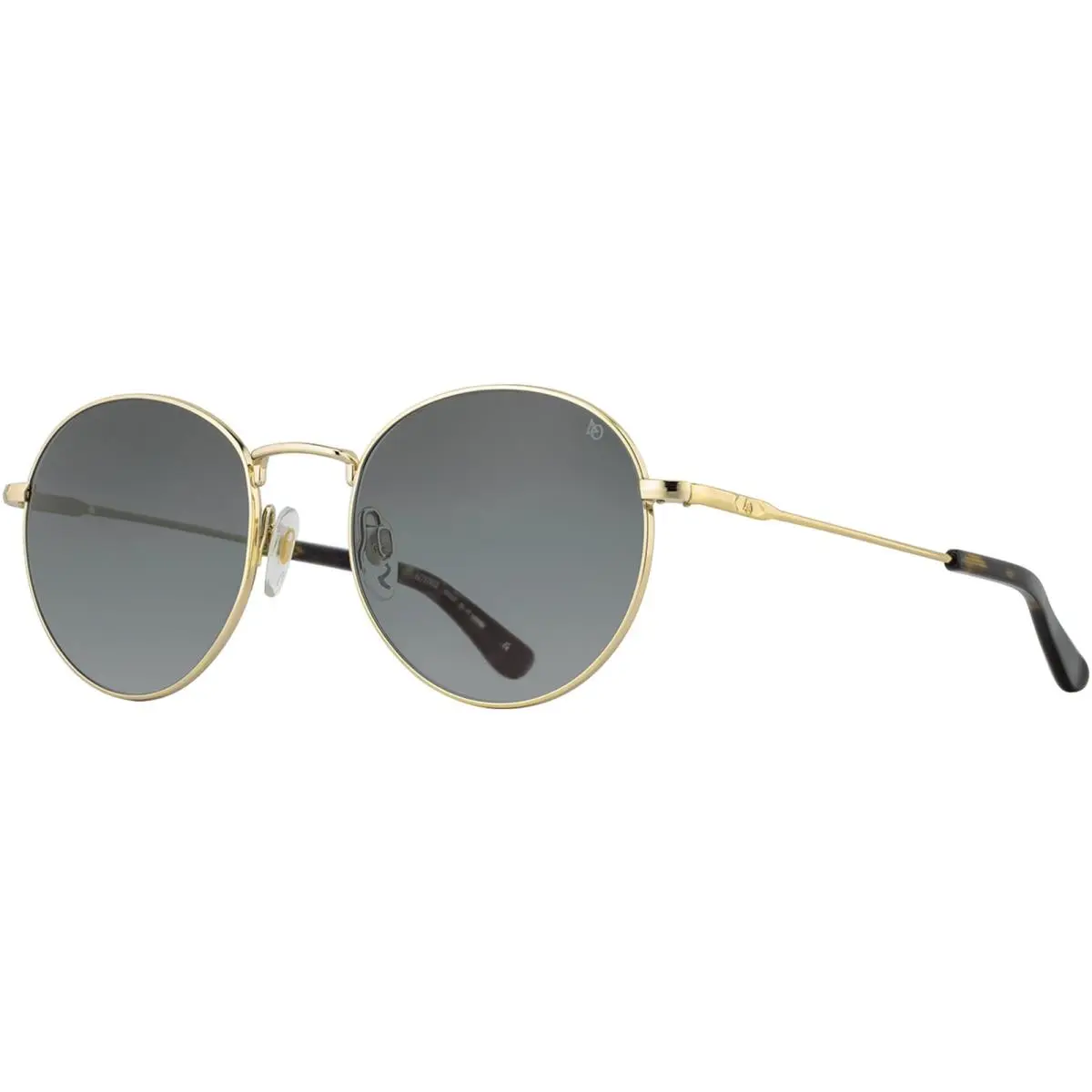 Vintage Style Round Sunglasses - AO1002 - Usa Gold-Tone/True Color Gray (TOGYN) by American Optical