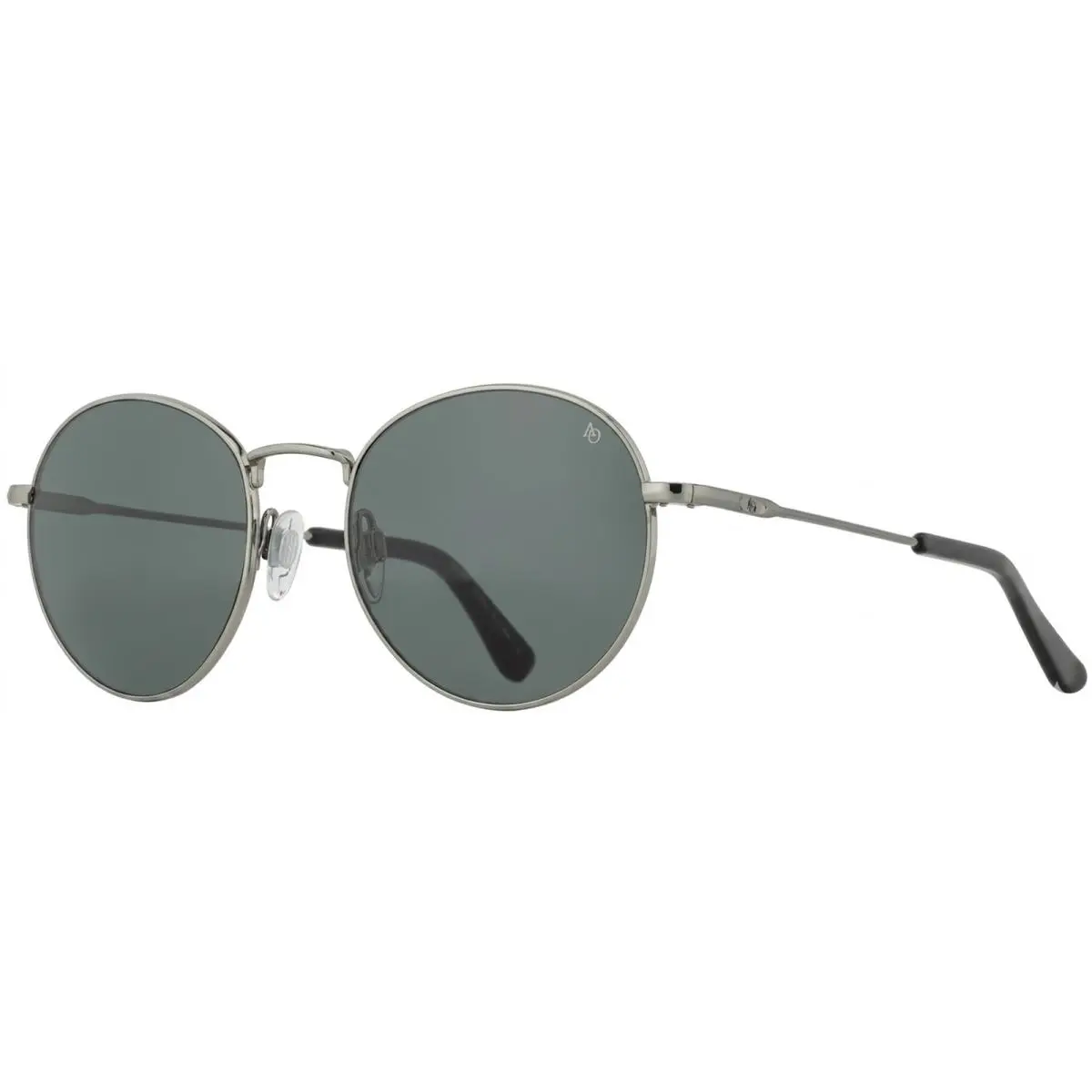Vintage Style Round Sunglasses - AO1002 - Usa Gunmetal/Tue Color Gray (BKGYN) by American Optical